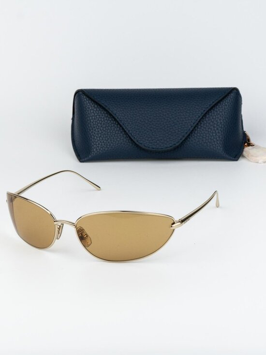 Loewe Women Sunglasses Gold Brown Wraparound LW40164U 32E NEW AUTHENTIC main image 5